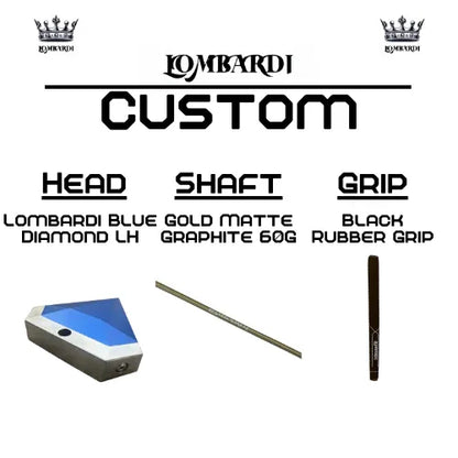 Lombardi Golf Custom Blue Diamond Left Hand Mallet Golf Putter - GOLF LEAGUE
