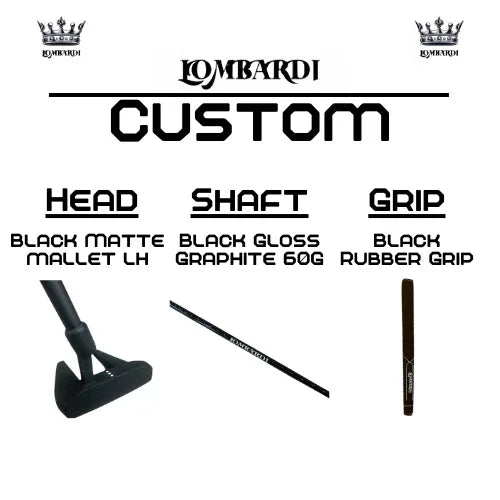 Lombardi Golf Custom Black Matte Left Hand Mallet Golf Putter - GOLF LEAGUE