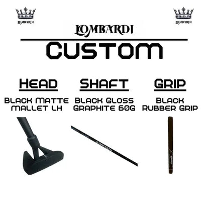 Lombardi Golf Custom Black Matte Left Hand Mallet Golf Putter - GOLF LEAGUE