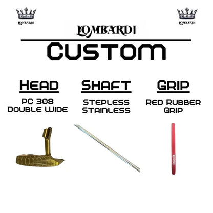 Lombardi Golf Custom Gold PC-308 Double Wide Blade-Golf Putter - GOLF LEAGUE
