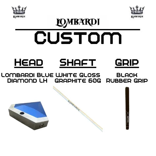 Lombardi Golf Custom Blue Diamond Left Hand Mallet Golf Putter - GOLF LEAGUE