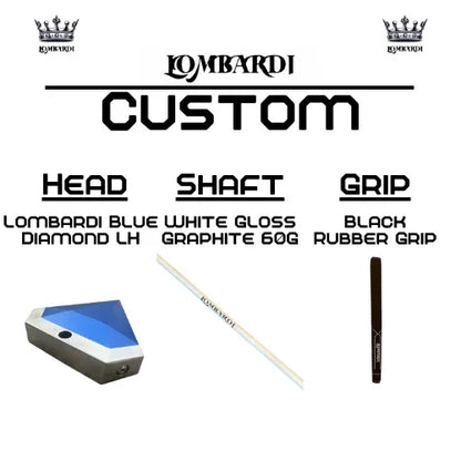 Lombardi Golf Custom Blue Diamond Left Hand Mallet Golf Putter - GOLF LEAGUE