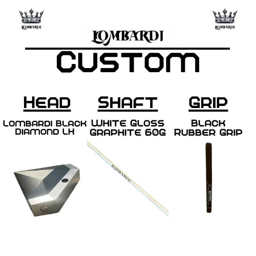 Lombardi Golf Custom Black Diamond Left-Hand Mallet Golf Putter - GOLF LEAGUE