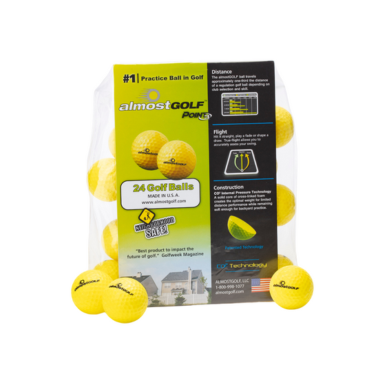 almostGOLF 24 Pack Practice Golf Balls – Practice Your Golf Game Safely Anywhere, Anytime