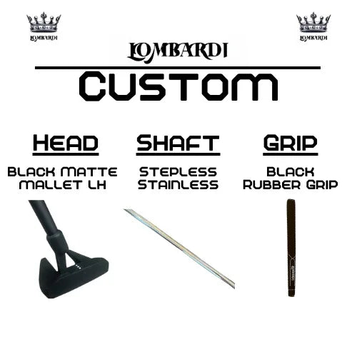 Lombardi Golf Custom Black Matte Left Hand Mallet Golf Putter - GOLF LEAGUE