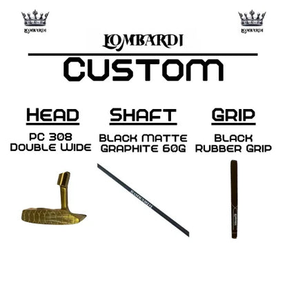 Lombardi Golf Custom Gold PC-308 Double Wide Blade-Golf Putter - GOLF LEAGUE