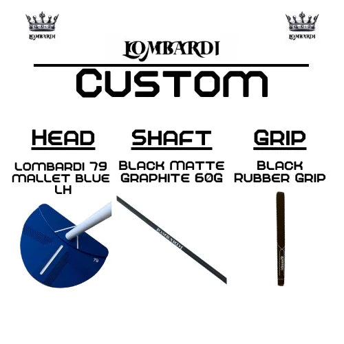 Lombardi Golf Custom Blue 79 Left-Handed Mallet Golf Putter - GOLF LEAGUE