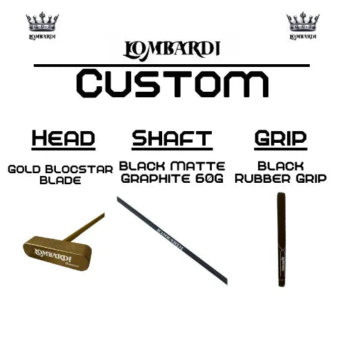 Lombardi Golf Custom Gold Blocstar Blade Golf Putter - GOLF LEAGUE
