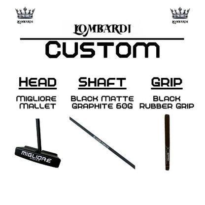 Lombardi Golf Custom Black Migliore Mallet Golf Putter - GOLF LEAGUE