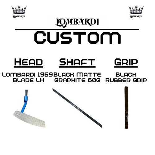 Lombardi Golf Custom Blue 1969 Double Wide Blade Left Hand Golf Putter - GOLF LEAGUE