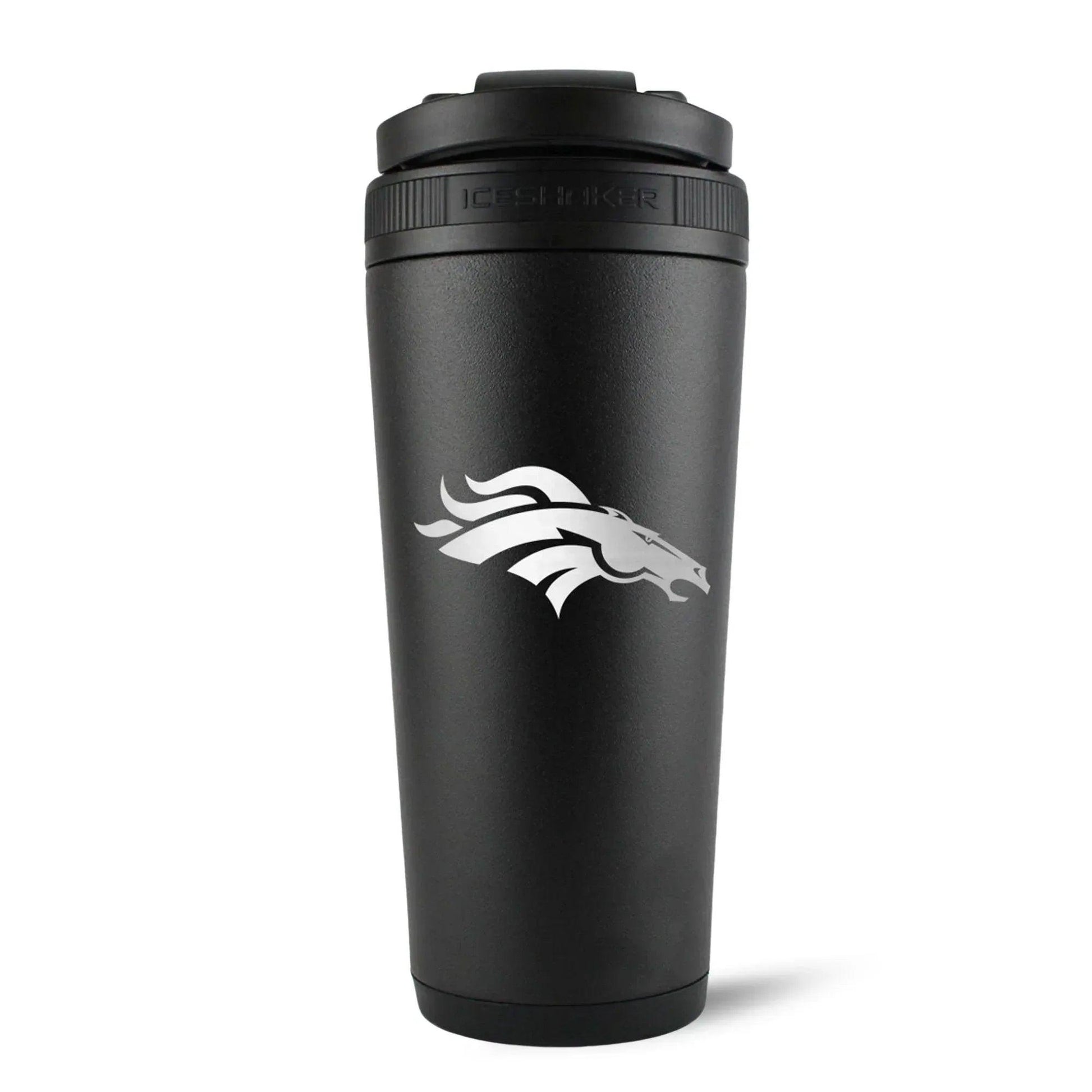 26BLACK-C_NFL_DenverBroncos_26ozIceShaker_Black_Back_Shadow - GOLF LEAGUE