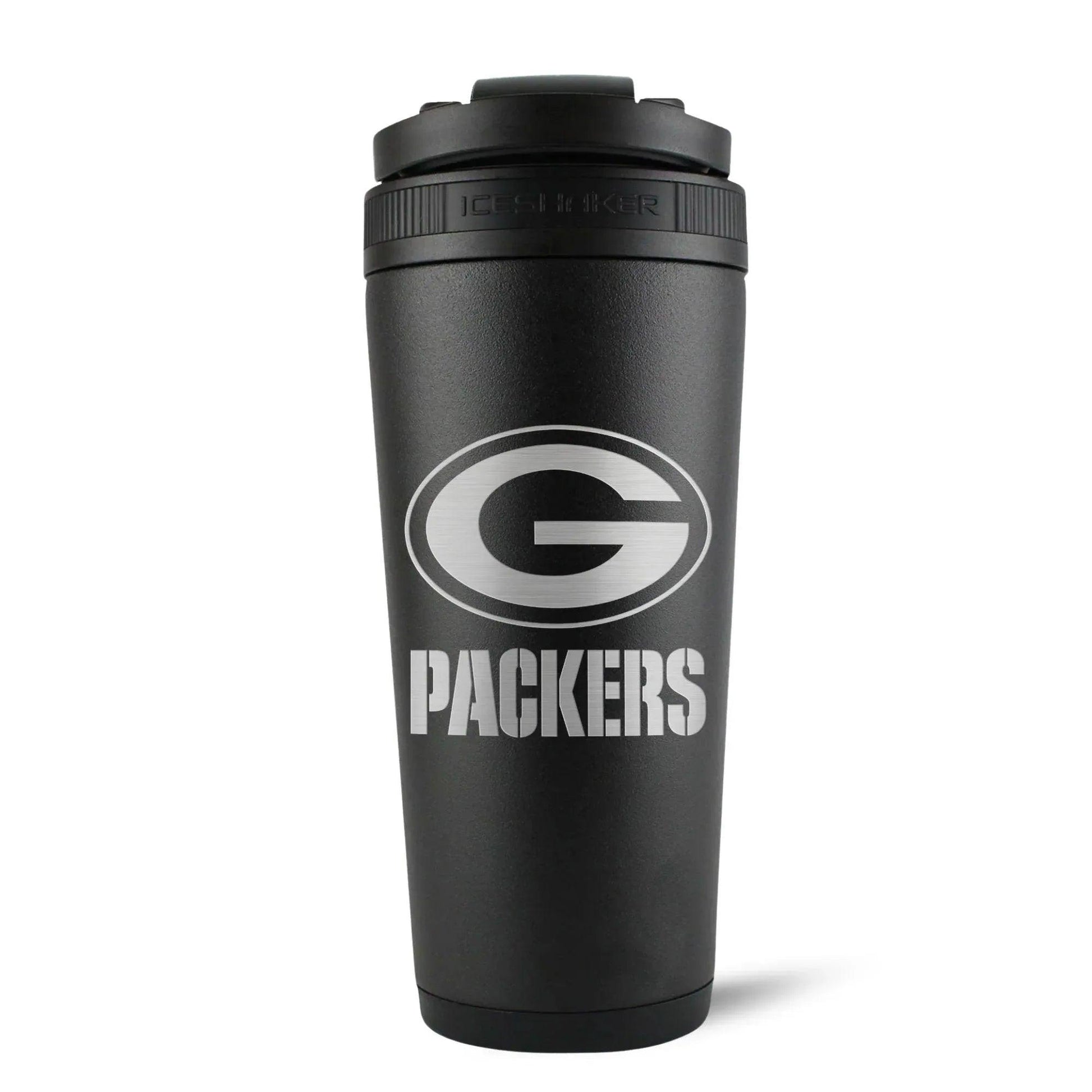 26BLACK-C_NFL_GreenBayPackers_26ozIceShaker_Black_Back_shadow - GOLF LEAGUE