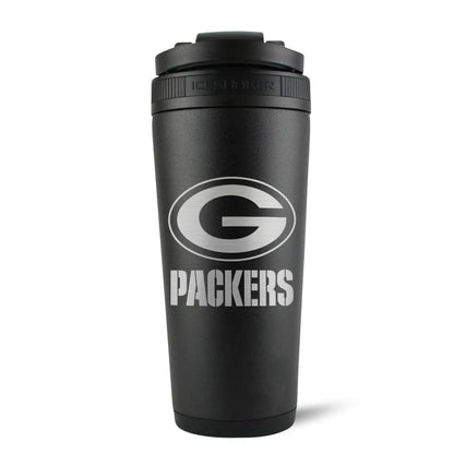 26BLACK-C_NFL_GreenBayPackers_26ozIceShaker_Black_Back_shadow - GOLF LEAGUE