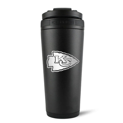 26BLACK-C_NFL_KansasCityChiefs_26ozIceShaker_Black_Back_Shadow - GOLF LEAGUE