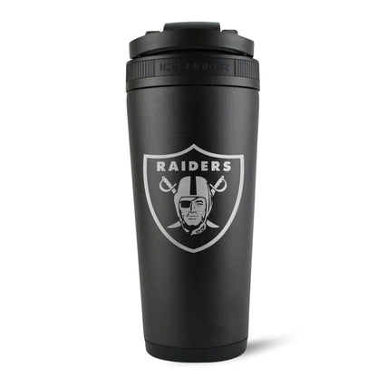 26BLACK-C_NFL_LasVegasRaiders_26ozIceShaker_Black_Back_shadow - GOLF LEAGUE