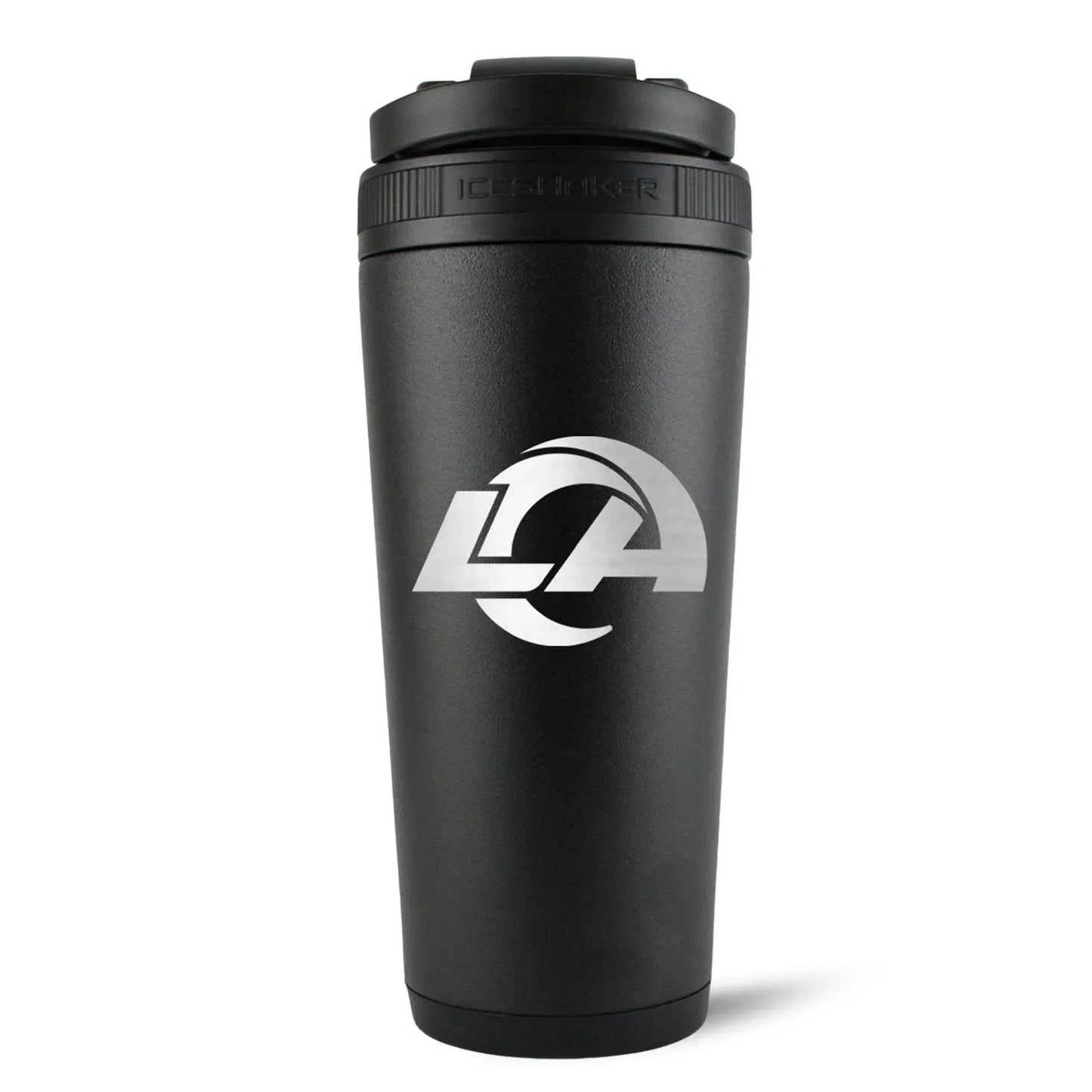 26BLACK-C_NFL_LosAngelesRams_26ozIceShaker_Black_Back_Shadow - GOLF LEAGUE
