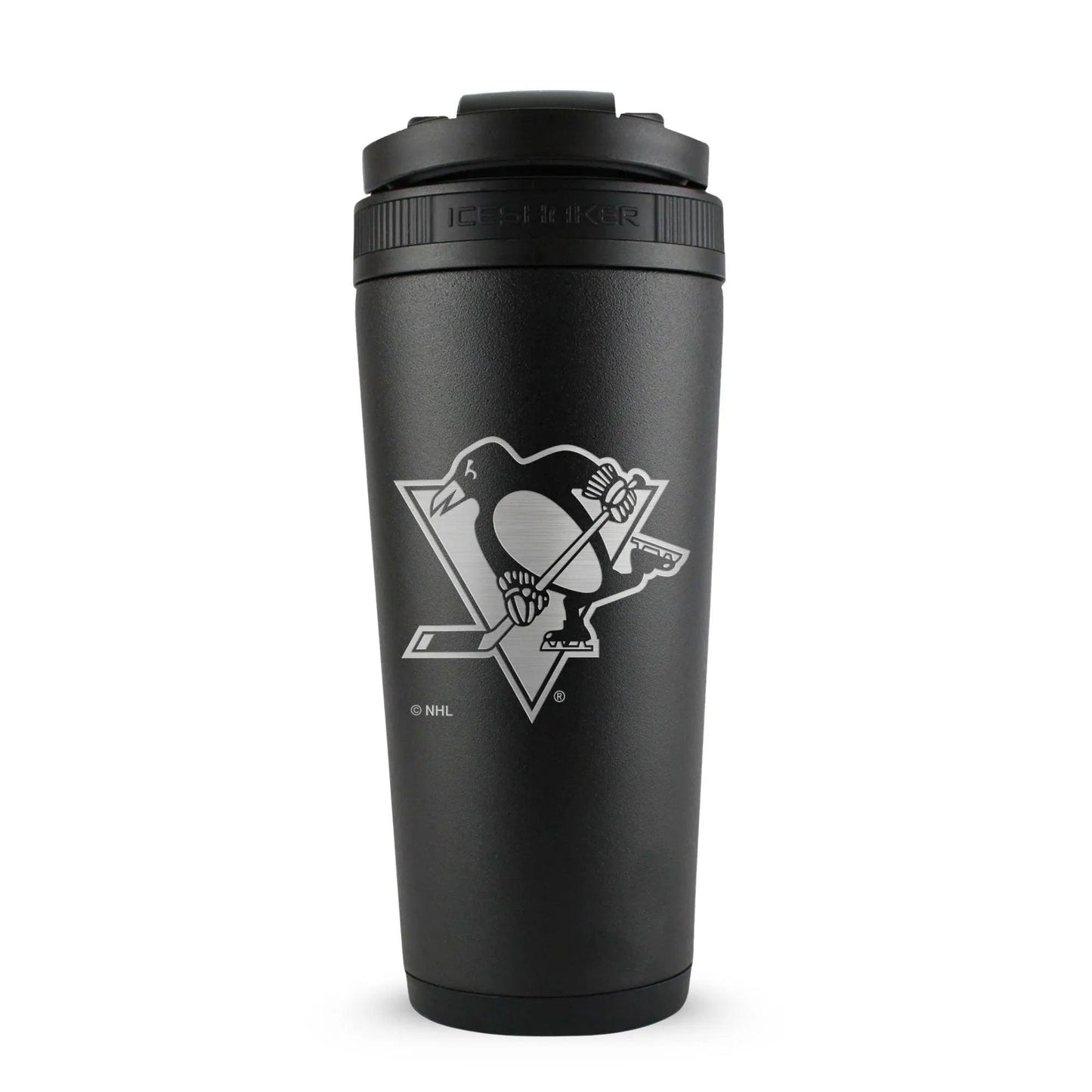 26BLACK-NHLPENGUINS-C_26OZICESHAKER_BLACK_BACK - GOLF LEAGUE