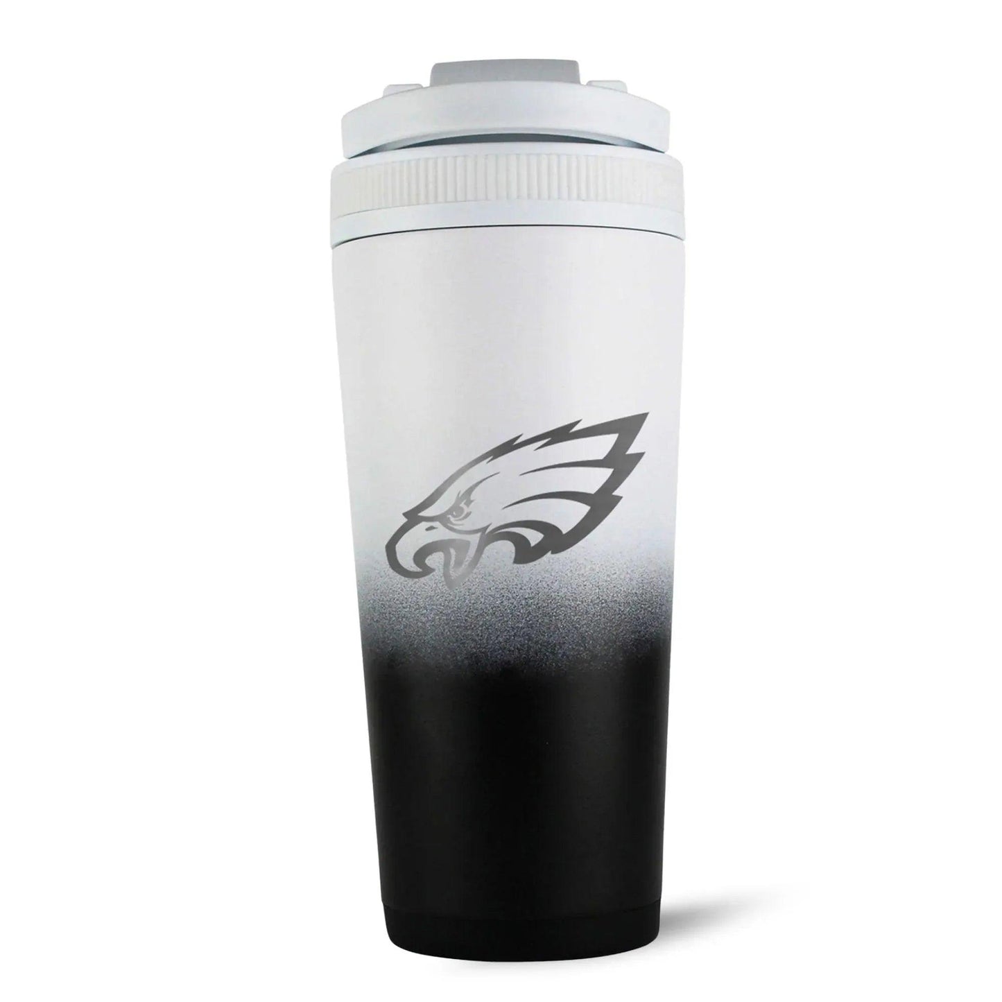 26BLACKWHITE-C_NFL_PhiladelphiaEagles_26ozIceShaker_BlackWhiteOmbre_Back_shadow - GOLF LEAGUE
