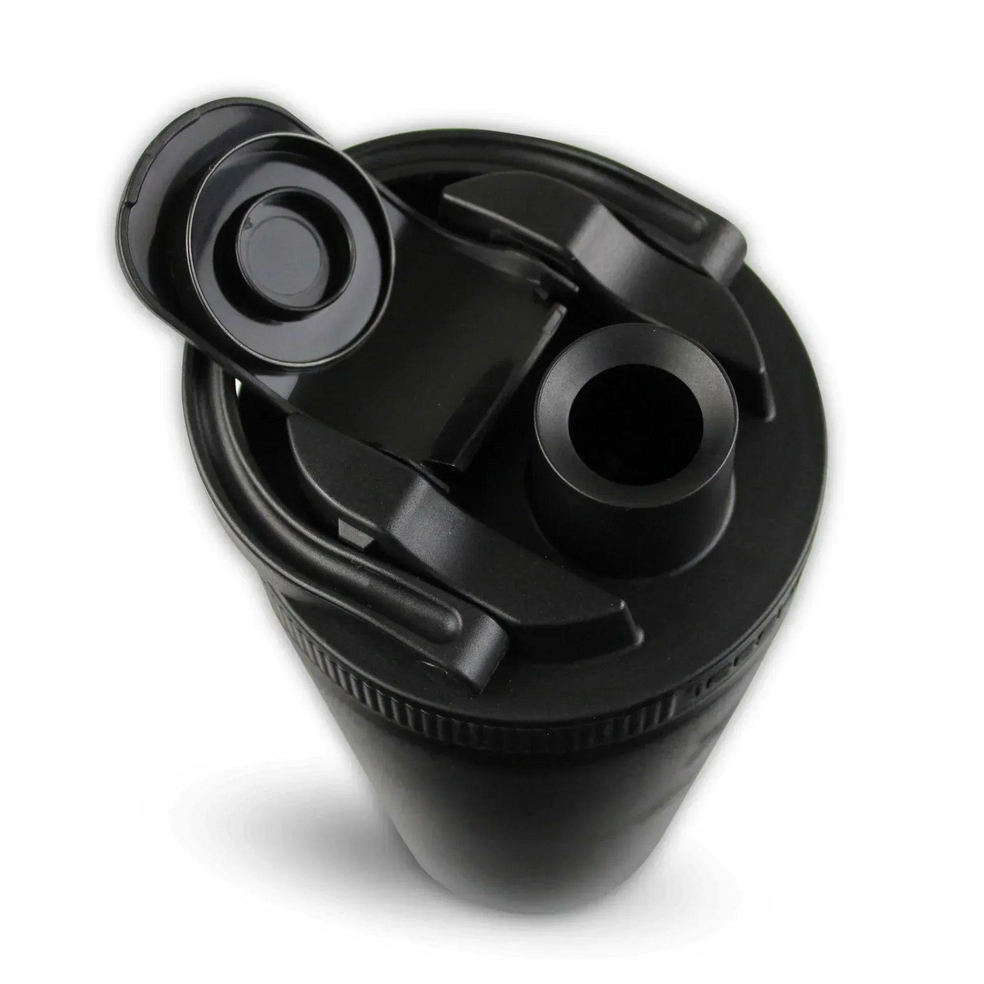 26BLACK_26ozShaker_Black_LidCloseUp_Open_Shadow - GOLF LEAGUE