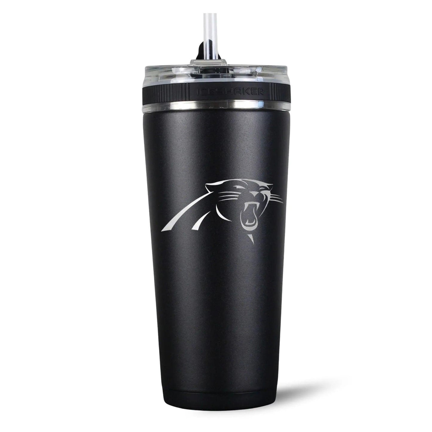 26FlexBlack-C_NFL_26ozFlexBottle_CarolinaPanthers_Black_Back_Shadow - GOLF LEAGUE