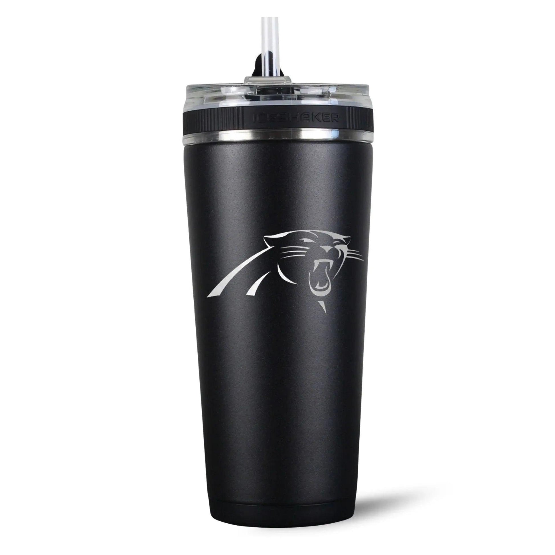 26FlexBlack-C_NFL_26ozFlexBottle_CarolinaPanthers_Black_Back_Shadow - GOLF LEAGUE