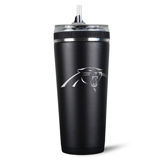 26FlexBlack-C_NFL_26ozFlexBottle_CarolinaPanthers_Black_Back_Shadow - GOLF LEAGUE