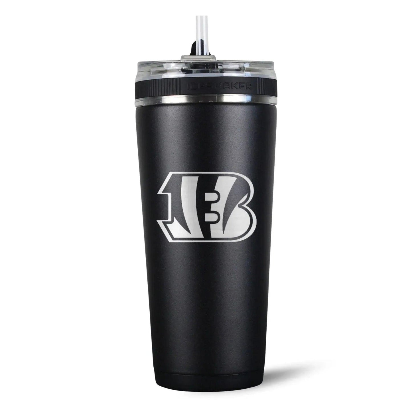 26FlexBlack-C_NFL_26ozFlexBottle_CincinnattiBengals_Black_Back_Shadow - GOLF LEAGUE