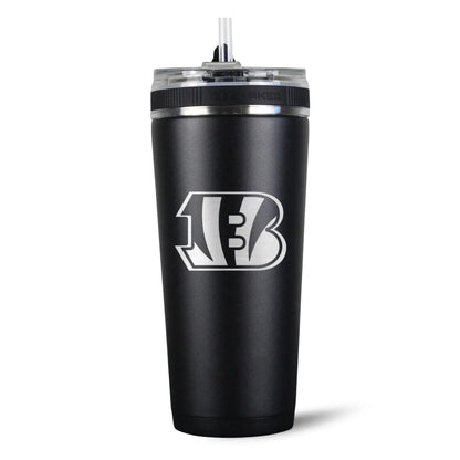 26FlexBlack-C_NFL_26ozFlexBottle_CincinnattiBengals_Black_Back_Shadow - GOLF LEAGUE