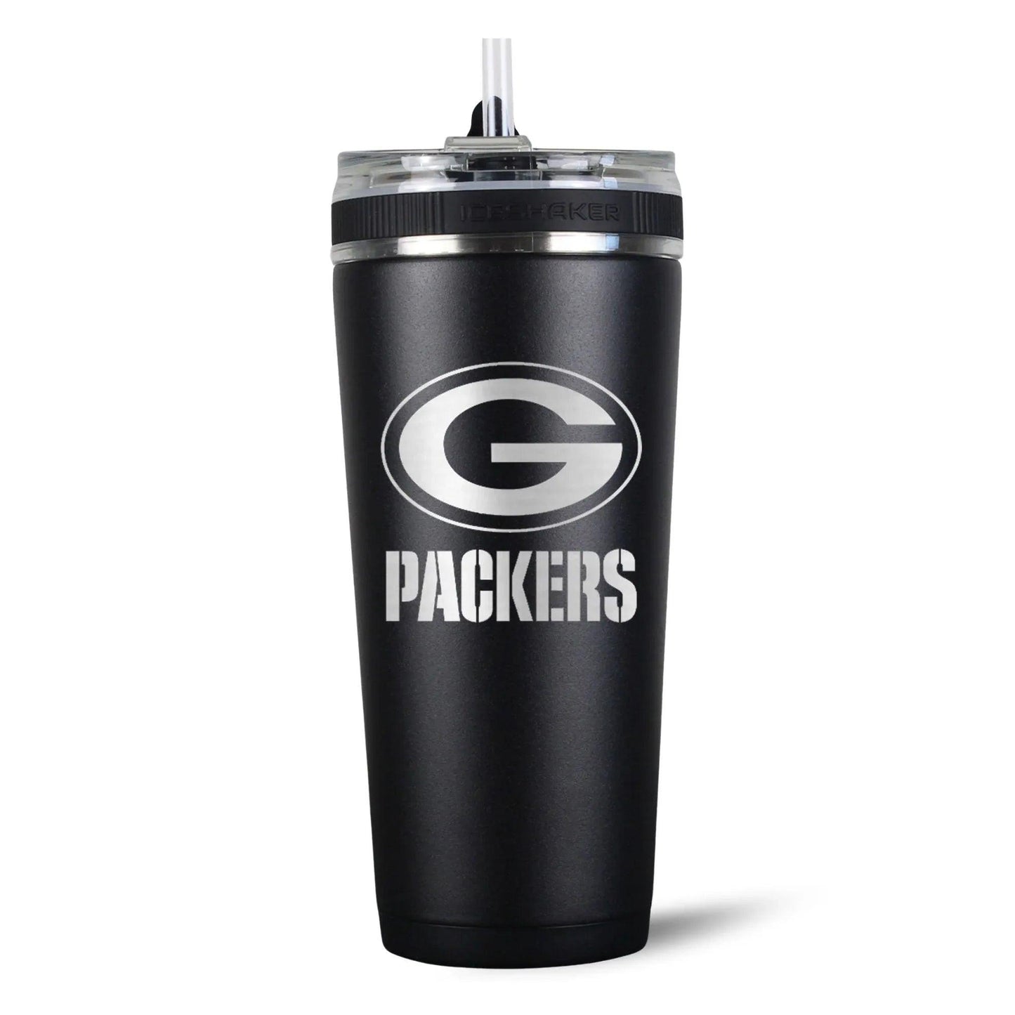 26FlexBlack-C_NFL_26ozFlexBottle_GreenBayPackers_Black_Back_shadow - GOLF LEAGUE