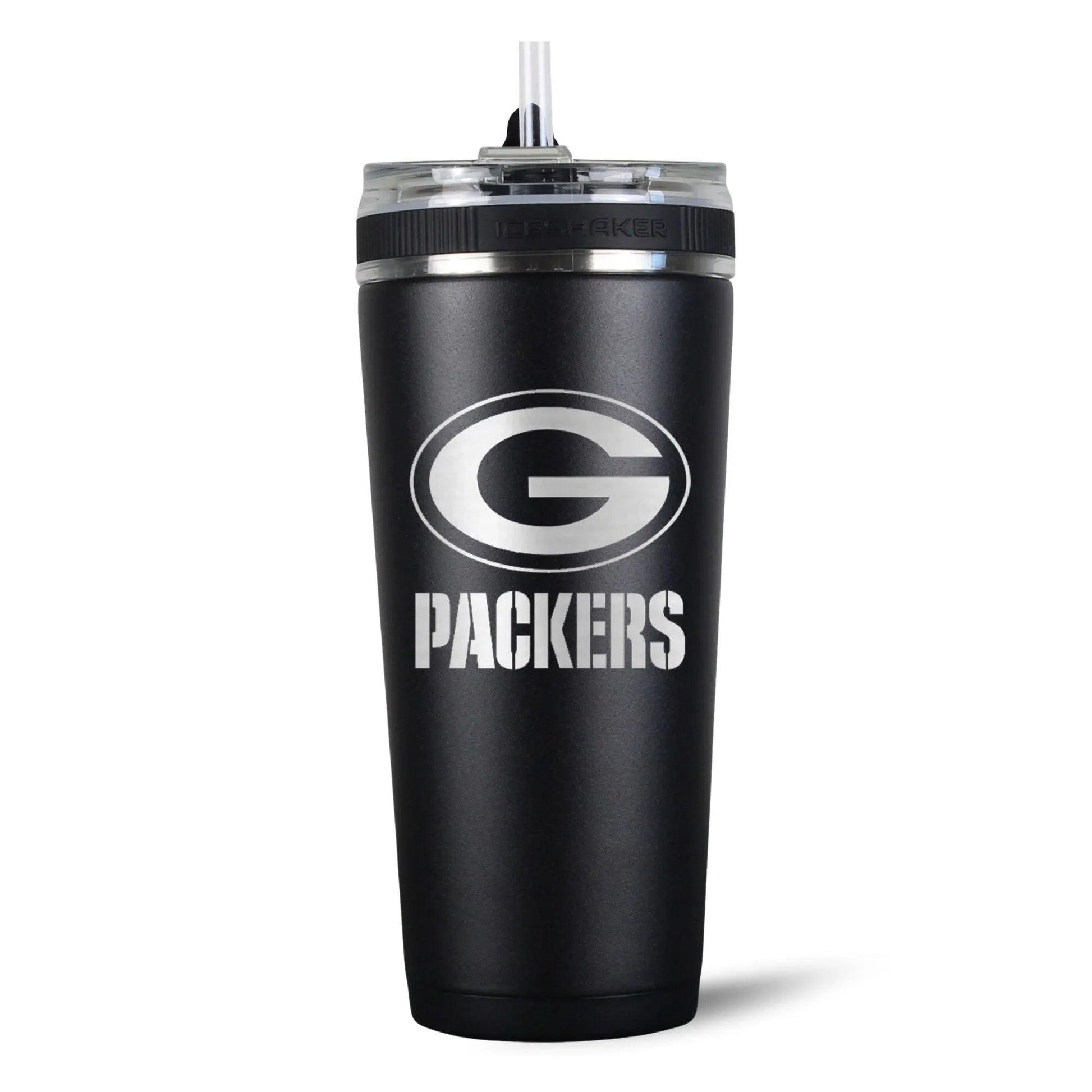 26FlexBlack-C_NFL_26ozFlexBottle_GreenBayPackers_Black_Back_shadow - GOLF LEAGUE