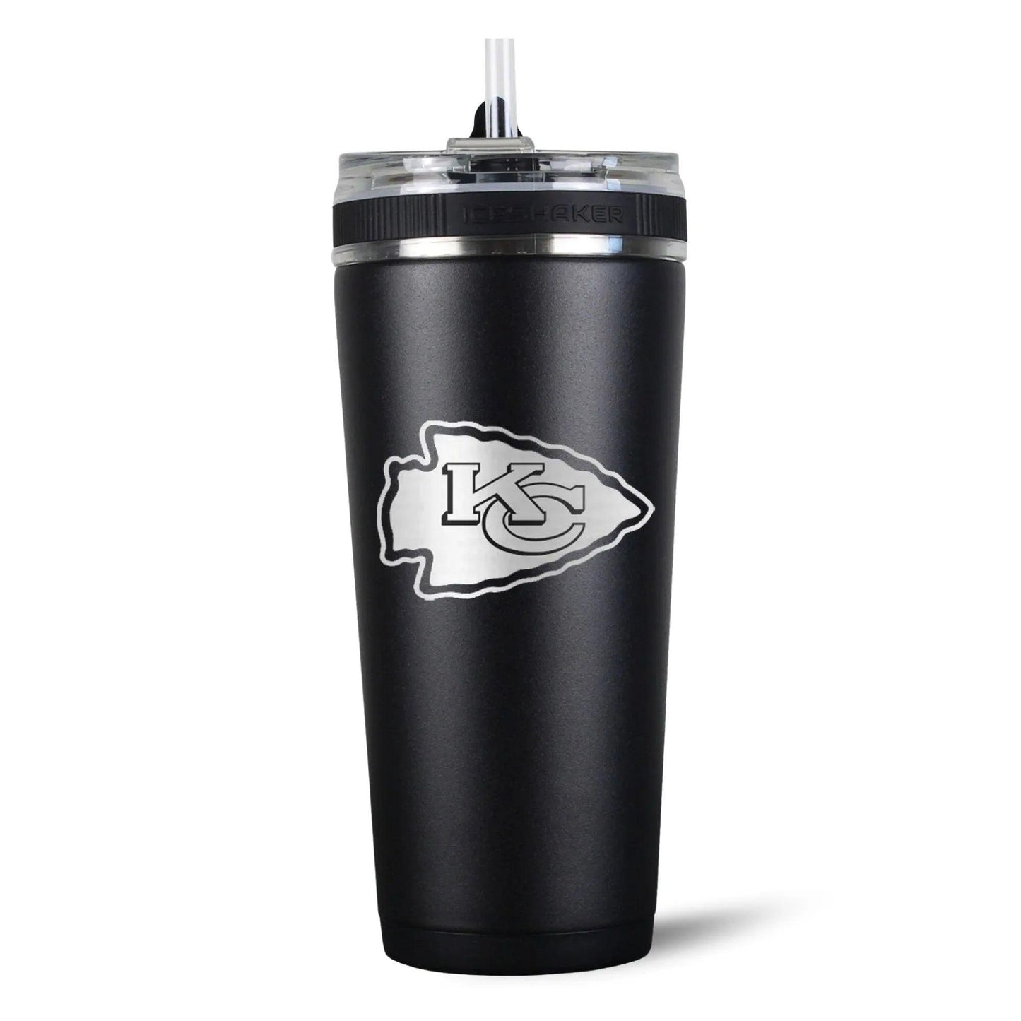 26FlexBlack-C_NFL_26ozFlexBottle_KansasCityChiefs_Black_Back_Shadow - GOLF LEAGUE