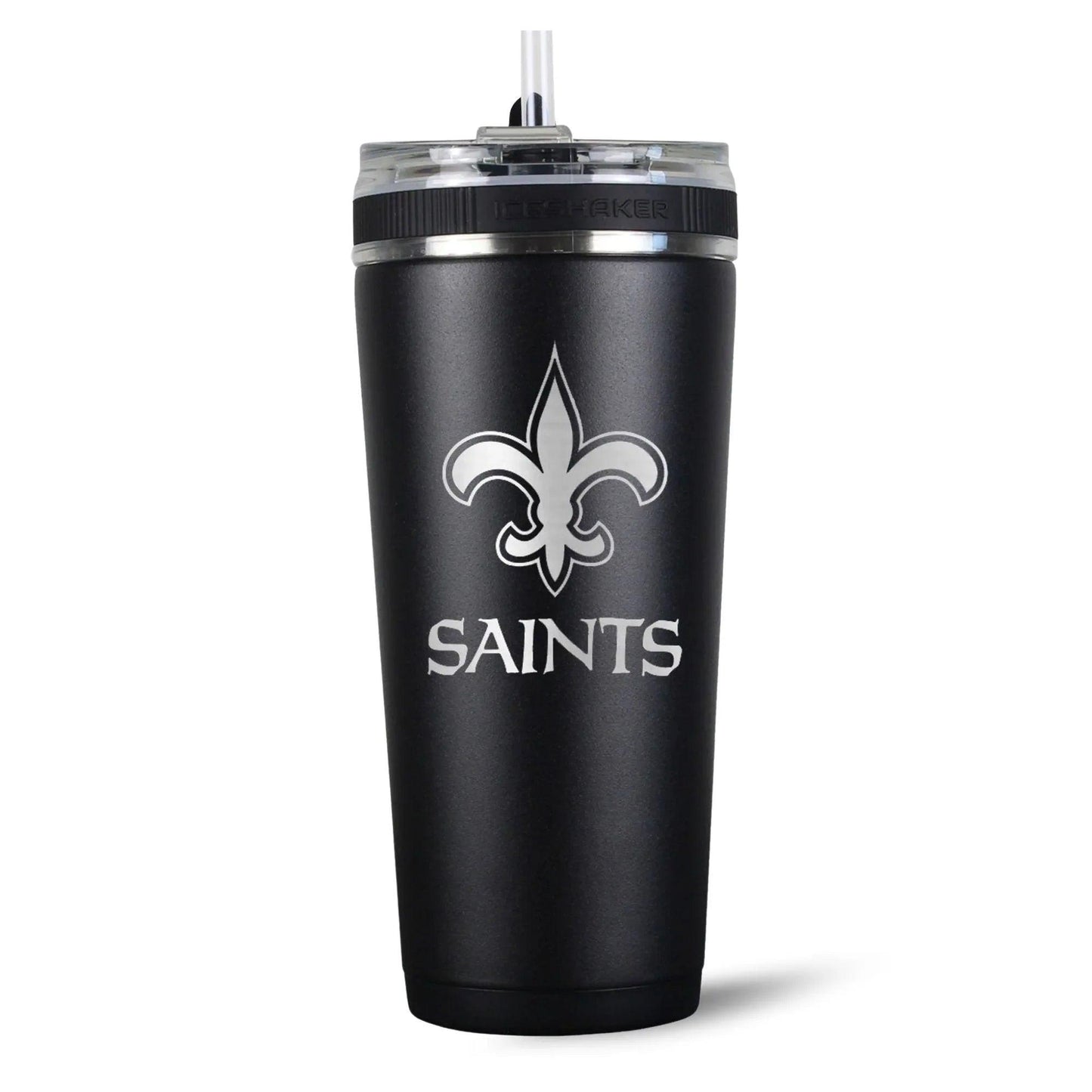 26FlexBlack-C_NFL_26ozFlexBottle_NewOrleansSaints_Black_Back_shadow - GOLF LEAGUE