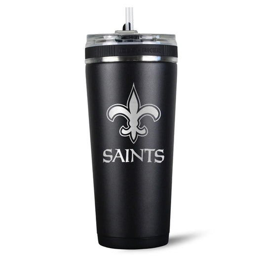 26FlexBlack-C_NFL_26ozFlexBottle_NewOrleansSaints_Black_Back_shadow - GOLF LEAGUE