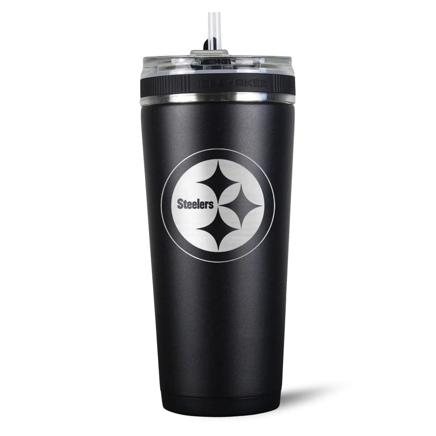 26FlexBlack-C_NFL_26ozFlexBottle_PittsburghSteelers_Black_Back_shadow - GOLF LEAGUE