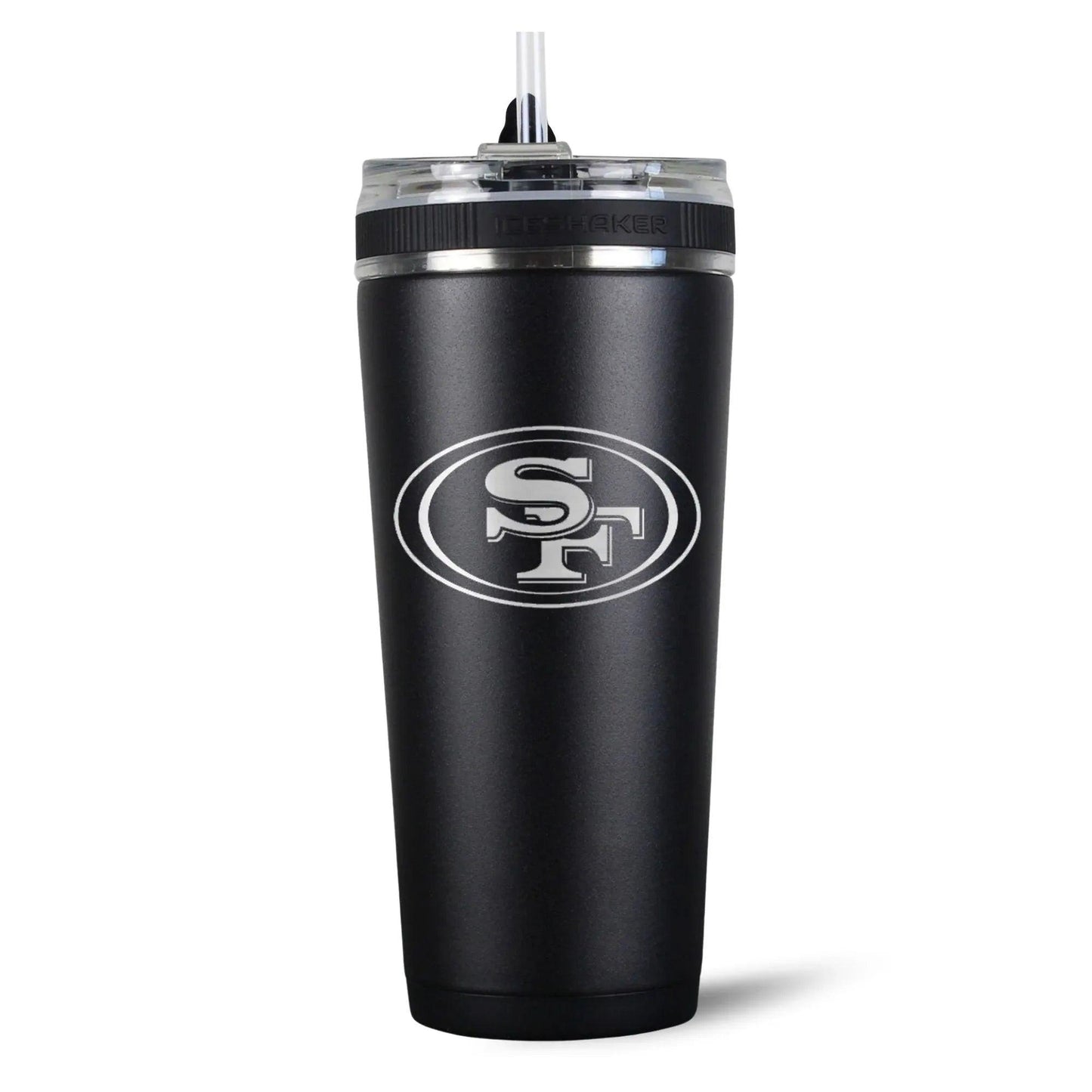 26FlexBlack-C_NFL_26ozFlexBottle_SanFrancisco49ers_Black_Back_Shadow - GOLF LEAGUE