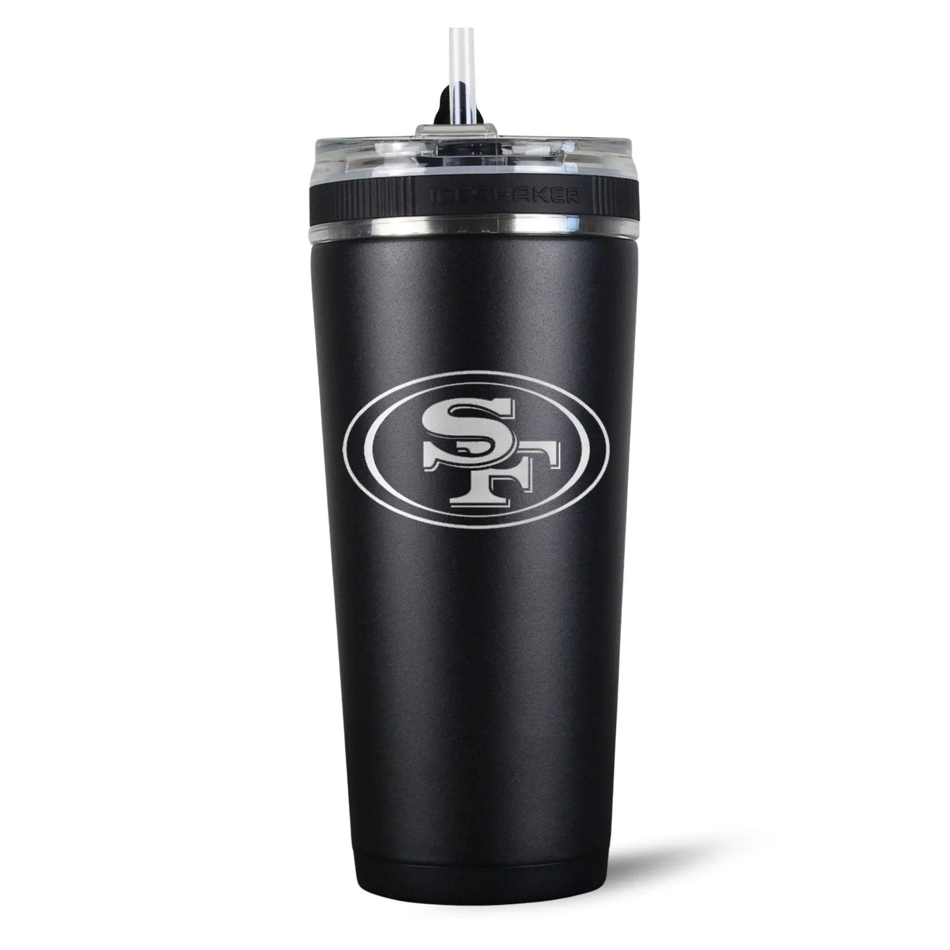 26FlexBlack-C_NFL_26ozFlexBottle_SanFrancisco49ers_Black_Back_Shadow - GOLF LEAGUE