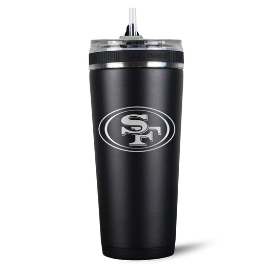 26FlexBlack-C_NFL_26ozFlexBottle_SanFrancisco49ers_Black_Back_Shadow - GOLF LEAGUE