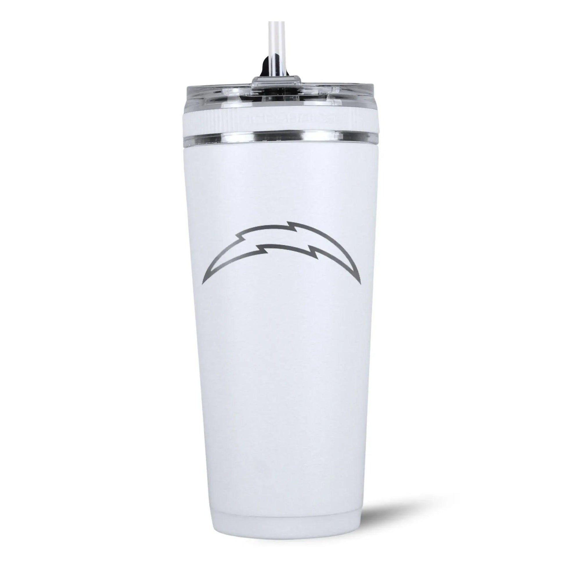 26FlexWhite-C_NFL_26ozFlexBottle_LosAngelesChargers_White_Back_shadow - GOLF LEAGUE