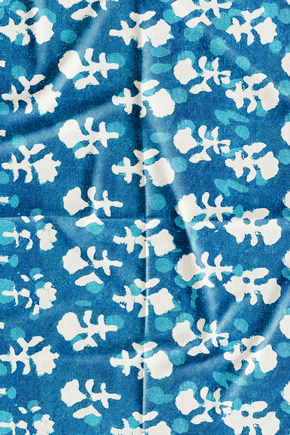 Indigo Floral Fringe Skirt