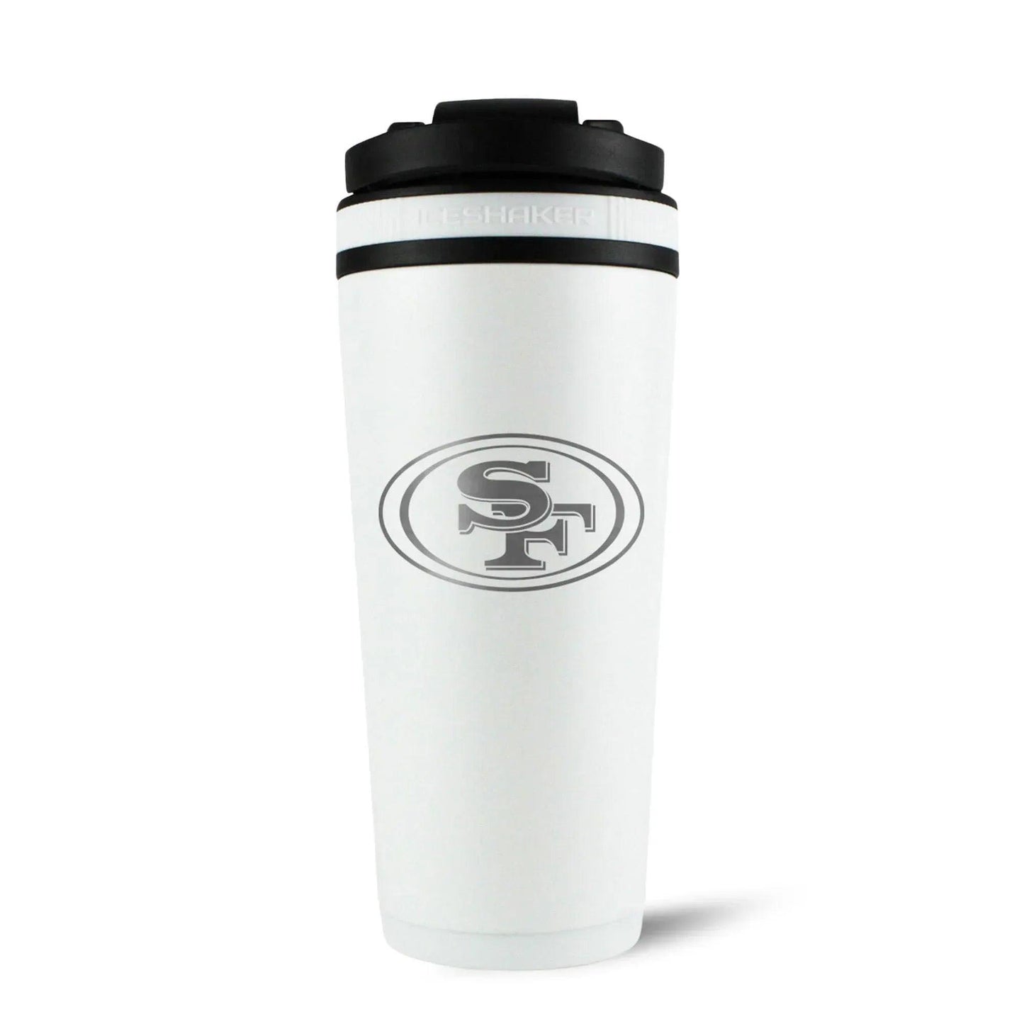 26WHITE-C_NFL_26ozIceShaker_SanFrancisco49ers_White_Back_Shadow - GOLF LEAGUE