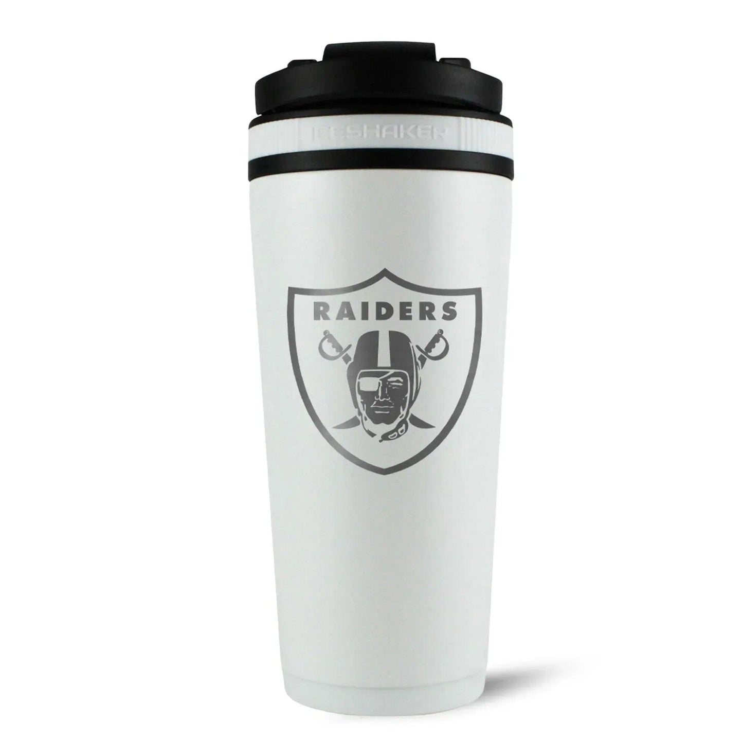26WHITE-C_NFL_LasVegasRaiders_26ozShaker_Back_Shadow - GOLF LEAGUE
