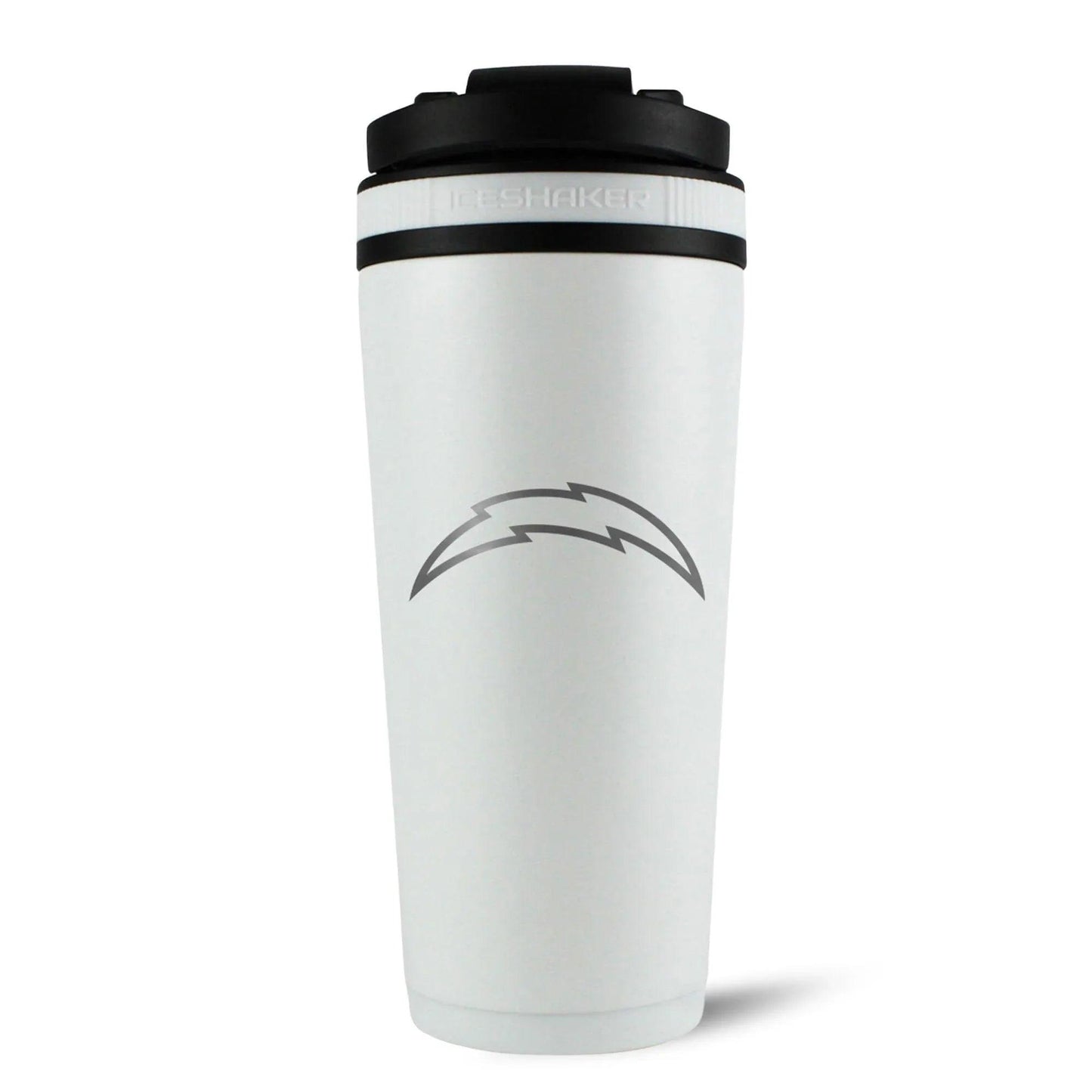 26WHITE-C_NFL_LosAngelesChargers_26ozIceShaker_White_Back_shadow - GOLF LEAGUE