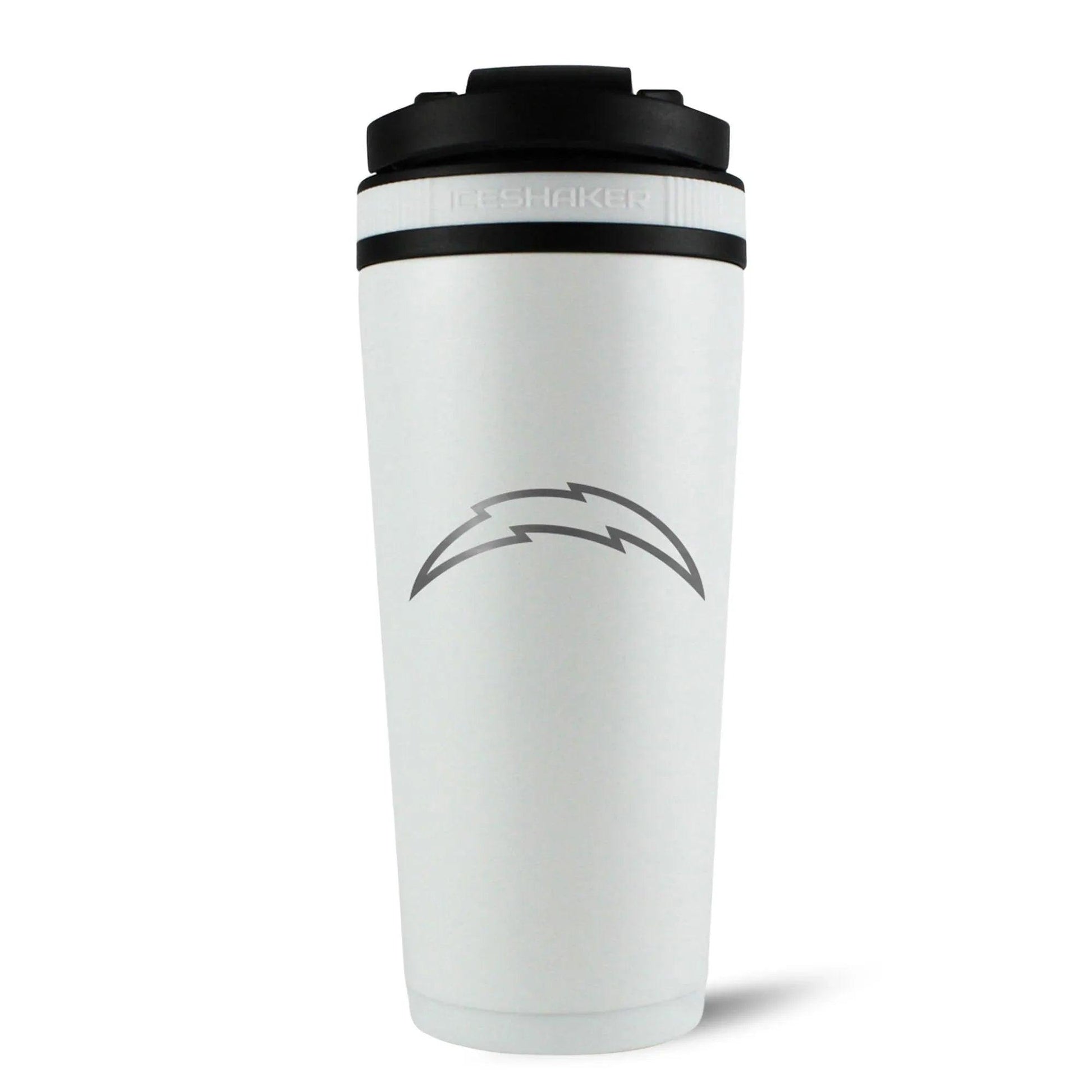 26WHITE-C_NFL_LosAngelesChargers_26ozIceShaker_White_Back_shadow - GOLF LEAGUE