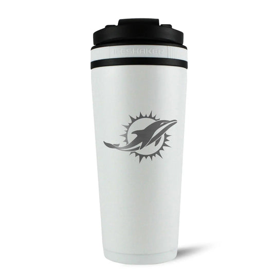26WHITE-C_NFL_MiamiDolphins_26ozIceShaker_White_Back_shadow - GOLF LEAGUE
