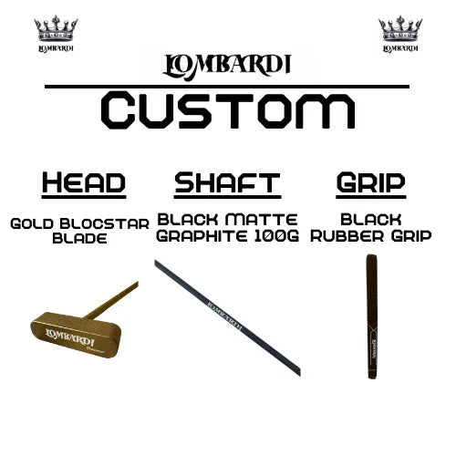 Lombardi Golf Custom Gold Blocstar Blade Golf Putter - GOLF LEAGUE