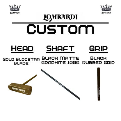 Lombardi Golf Custom Gold Blocstar Blade Golf Putter - GOLF LEAGUE