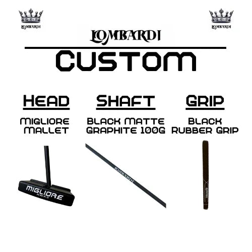 Lombardi Golf Custom Black Migliore Mallet Golf Putter - GOLF LEAGUE