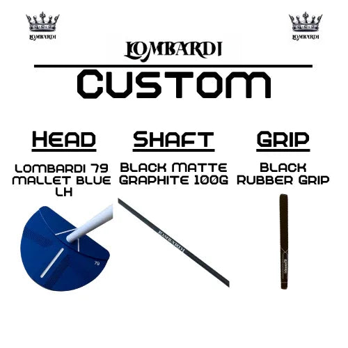 Lombardi Golf Custom Blue 79 Left-Handed Mallet Golf Putter - GOLF LEAGUE