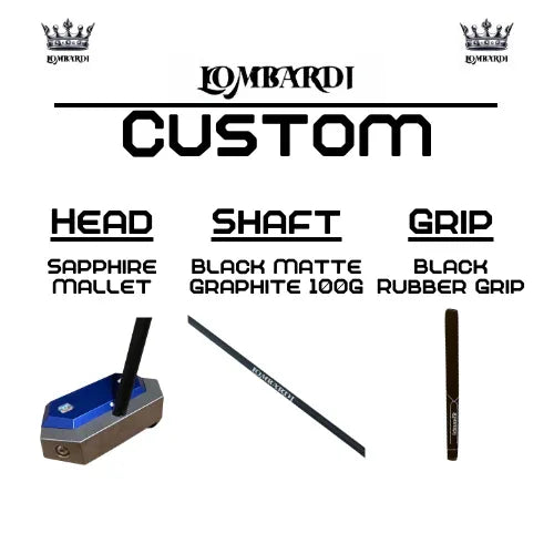 Lombardi Golf Custom Blue Sapphire Mallet Golf Putter - GOLF LEAGUE