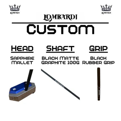 Lombardi Golf Custom Blue Sapphire Mallet Golf Putter - GOLF LEAGUE